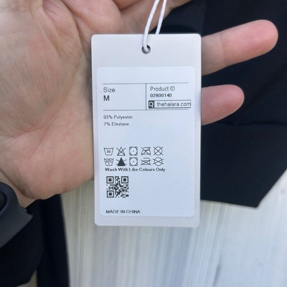 Halara Black V-Neck Wrap Tie Waist Crop Top Elbow Sleeve Puffed Shoulder Medium - Picture 6 of 7